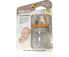 Naujiena! Specialus pasiūlymas! Kidsme Food Feeder kūdikio maitinimo prietaisas kietam maistui (didelis) gintarinės spalvos nuo 6 mėn. 160337AM