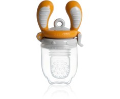Naujiena! Specialus pasiūlymas! „Kidsme Food Feeder“ kūdikio maitinimo prietaisas kietam maistui (vidutinis) gintarinė nuo 4 mėnesių 160350AM