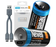 NEWELL NL4206 CR123A USB-C 700 mAh baterijos 2 vnt. blisteryje