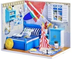 Nice Idea sulankstomas medinis LED modelis Leo kambarys