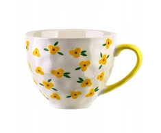 Nici Affek Design FLORELLA Puodelis 400ml 11x15x9 cm geltona kwiatki