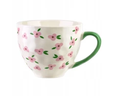 Nici Affek Design FLORELLA Puodelis 400ml 11x15x9 cm rožinė kwiatki