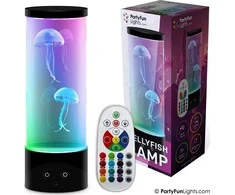 Party Fun Lights Šventės linksmybės - medūzos formos lempa su nuotolinio valdymo pultu - aukštis: 30 cm (605403)