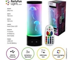 Partyfunlights Party Fun Lights Vakarėlio linksmybės – Medūzos lempa su nuotolinio valdymo pulteliu – Aukštis: 30 cm (605403)