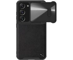 Nillkin CamShield Leather S Samsung Galaxy S23 Plus camera dėklas telefonui juodos spalvos