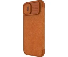 Dėklas Nillkin Qin Pro Leather Apple iPhone 14 Plus rudas