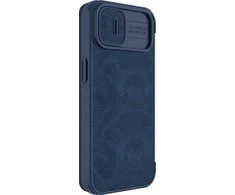 Dėklas Nillkin Qin Pro Leather Apple iPhone 14 Plus mėlynas