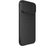 Nillkin Synthetic Fiber S Apple iPhone 14 Pro Max with camera, dėklas telefonui juodos spalvos