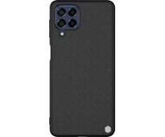 Nillkin Textured patvarus sustiprintas gelinis rėmelis ir nailoninė nugarėlė Samsung Galaxy M53 5G dėklas telefonui juodos spalvos
