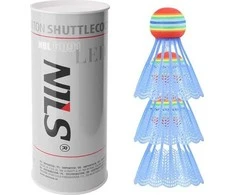 Nailoniniai badmintono plunksniukai Nils NBL6091, LED, 3 vnt.