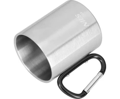 Nils Extreme Nils Camp kelioninis puodelis su karabinu, 330 ml, nerūdijantis plienas