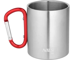 Nils Extreme NC17110 KUBEK KEMPINGOWY Z KARABIŃCZYKIEM 330 ML STAL NIERDZEWNA Raudonas NILS CAMP