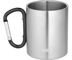 Nils Extreme NC17110 KUBEK KEMPINGOWY Z KARABIŃCZYKIEM 330 ML STAL NIERDZEWNA JUODA NILS CAMP