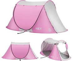 Nils Camp NC3043 ROŽINĖ IŠŠOKANTI PAPLŪDIMIO PALAPINĖ NILS