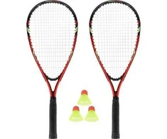 Nils Extreme NRS001 CROSSMINTON SET 2 ROCKETS + SHUTTLECOCKS + Raudonas dangteliai