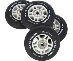 Nils Extreme PU 84x24 82A Juodas MEDŽIAGA (4 vnt.) + ABEC- 9 CHROME (8 vnt.)