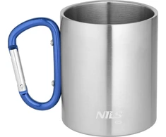 Nils Extreme Turistinis puodelis su karabinu Nils Camp NC17110 mėlynas 330 ml