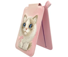 Dėklas Magnetic phone wallet stand Nimmy New Big-Eye Cute Pets 2.0 Cat rožinės spalvos