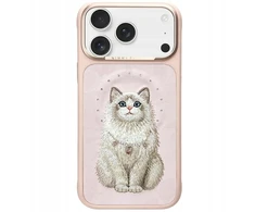 „Nimmy Lucky Fashion Cat“ „MagSafe“ dėklas, skirtas „iPhone 17 Pro“ – rožinis