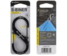 Nite Ize S- Biner SlideLock # 4 juodas nerūdijantis plienas (LSB4-01-R3)