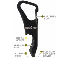 Nite Ize Micro įrankis ClipKey nerūdijančio plieno juodas raktų pakabukas (KMTCK-01-R3)