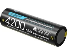 Nitecore NL2142LTP 21700 įkraunamas Li-ion akumuliatorius – 4200 mAh, pritaikytas žemai temperatūrai, didelė 8 A iškrova, nikeliu dengti jungiamieji kontaktai