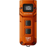 Nitecore TUP2 Žibintuvėlis-raktų pakabukas, 1200 lm, 125 m, OLED ekranas, 1300 mAh, USB-C, IP54, oranžinės spalvos
