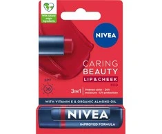 Nivea Caring Beauty Lip &amp; Cheek Raudona, 4,8 g
