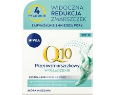 Nivea Q10 Przeciwzmarszczkowy ekstra lekki krem wygładzający do skóry mieszanej na dzień SPF 15 50ml
