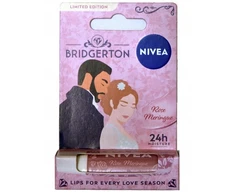 Nivea „Bridgerton Edition Daphne&amp;Simon“ maitinamieji lūpų dažai „Rose Meringue“ 4,8 g