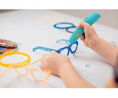 myFirst 3dPen Make Creator Kit - kreatywny komplektas 3D: długopis 3dPen Make, 3 zestawy tematyczne, 3 ruchome modele i įdėklai PCL mėlyna