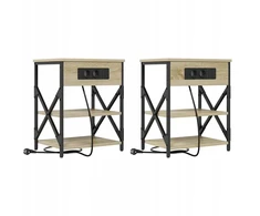 Šalia lovos spintelė 2 pcs Sonoma ąžuolas 41 x 31 x 51 cm