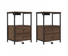 Šalia lovos spintelė 2 pcs Rudas ąžuolas 40 x 31 x 60 cm