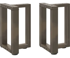 Kavos staliuko kojelės, T formos, 2 vnt., juodos, 28x25x(42-43) cm, plienas