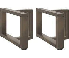 Kavos staliuko kojelės, 2 vnt., juodos, 40x25x(30-31) cm, plienas, T formos