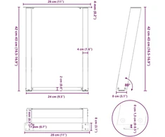 Kavos staliuko kojelės, 2 vnt., baltos, 28x(42-43) cm, plienas, U formos