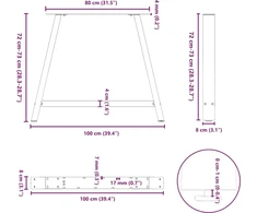 Valgomojo stalo kojelės, 2 vnt., baltos, 100x(72-73) cm, plienas, A formos