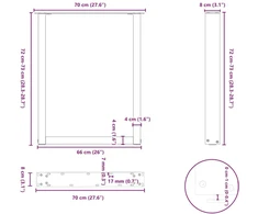 Valgomojo stalo kojelės, 3 vnt., baltos, 70x(72-73) cm, plienas, U formos