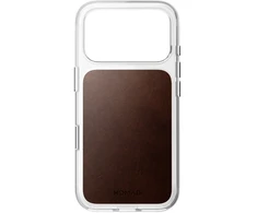 Nomad Skaidrus odinis dėklas, rustinė ruda (Horween) - iPhone 18 Pro/17 Pro