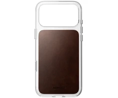 Nomad skaidrus odinis dėklas, sendinto rudumo (Horween) - iPhone 18 Pro Max/17 Pro Max