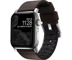 Nomad Active Strap Pro Brown, sidabrinis - Apple Watch 49mm/46mm/45mm/44mm/42mm
