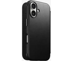 Dėklas Nomad Modern Leather Folio, juodas - iPhone 16