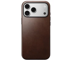 NOMAD leather case for IPHONE 18 Pro Max/17 Pro Max compatible with MagSafe (Modern Odinis dėklas Horween Leather) rustic ruda