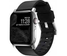 Nomad Active Strap Pro Juodas, sidabrinis - Apple Watch 49mm/46mm/45mm/44mm/42mm