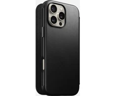 Dėklas Nomad Leather Folio, juodas - iPhone 16 Pro Max