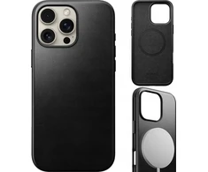 Dėklas Nomad Modern Leather case, juodas - iPhone 16