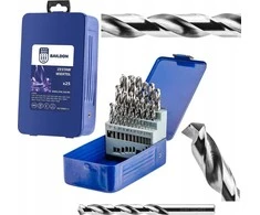 Grąžtas Komplet Grąžtų rinkinys plienui ir ketui NWKa M-25, 1,0–13,0 mm, šlifuoti, HSS (25 vnt.)