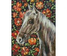 Norimpex Diamond mozaika be rėmelio - Ištikimas arklys 40x50cm