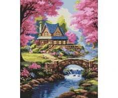 Art Active Norimpex Diamond Mosaic - Namas gėlėmis 40x50cm