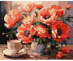 Norimpex Paveikslas pagal skaičius - Puokštė su aguonomis 40x50cm